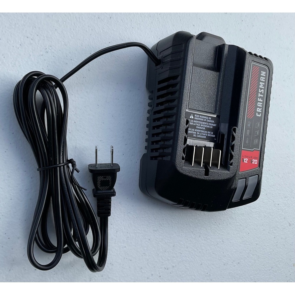 Craftsman CMCB100 V12 V20 Lithium Ion Battery Charger Type 1 Black Red 120V AC - Picture 5 of 5